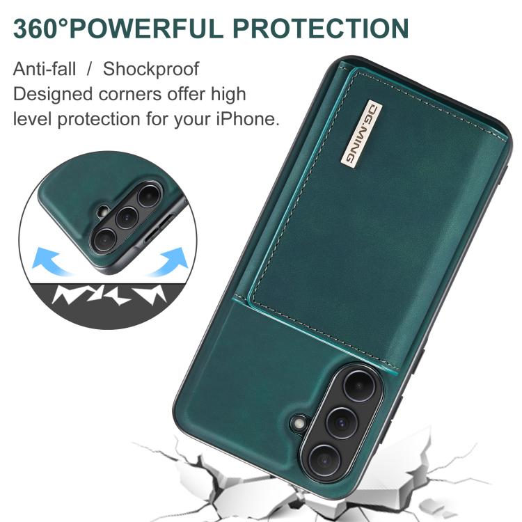 For Samsung Galaxy A56 5G DG.MING M1 Series 3-Fold Multi Card Wallet + Magnetic Phone Case(Green) - Galaxy Phone Cases by DG.MING | Online Shopping UK | buy2fix