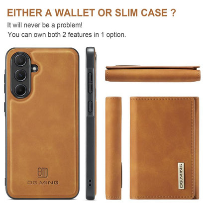For Samsung Galaxy A56 5G DG.MING M1 Series 3-Fold Multi Card Wallet + Magnetic Phone Case(Brown) - Galaxy Phone Cases by DG.MING | Online Shopping UK | buy2fix