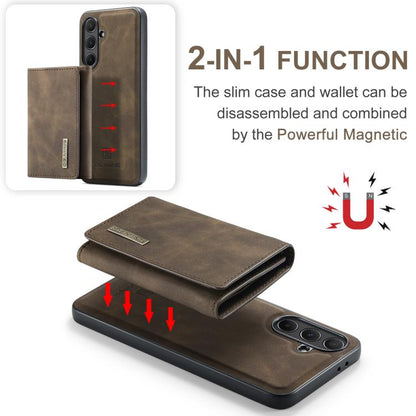 For Samsung Galaxy A56 5G DG.MING M1 Series 3-Fold Multi Card Wallet + Magnetic Phone Case(Coffee) - Galaxy Phone Cases by DG.MING | Online Shopping UK | buy2fix