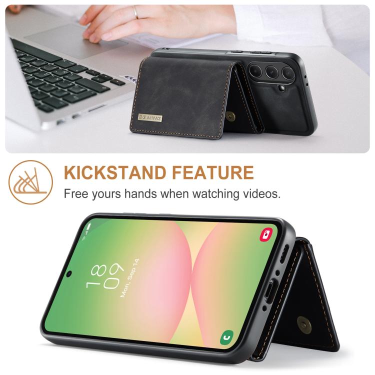For Samsung Galaxy A56 5G DG.MING M1 Series 3-Fold Multi Card Wallet + Magnetic Phone Case(Black) - Galaxy Phone Cases by DG.MING | Online Shopping UK | buy2fix