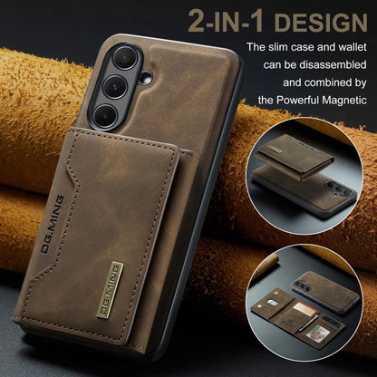 For Samsung Galaxy A56 5G DG.MING M2 Series 3-Fold Multi Card Bag + Magnetic Phone Case(Coffee) - Galaxy Phone Cases by DG.MING | Online Shopping UK | buy2fix