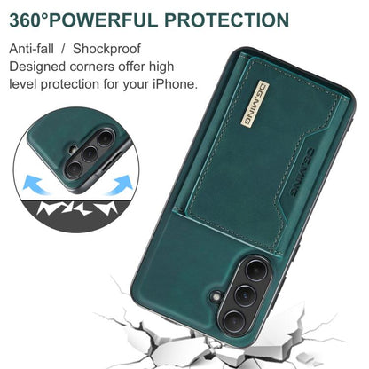 For Samsung Galaxy A56 5G DG.MING M2 Series 3-Fold Multi Card Bag + Magnetic Phone Case(Green) - Galaxy Phone Cases by DG.MING | Online Shopping UK | buy2fix