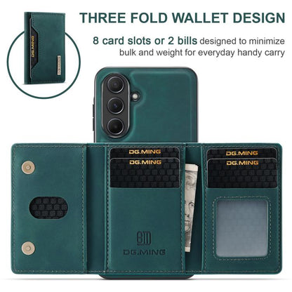 For Samsung Galaxy A56 5G DG.MING M2 Series 3-Fold Multi Card Bag + Magnetic Phone Case(Green) - Galaxy Phone Cases by DG.MING | Online Shopping UK | buy2fix