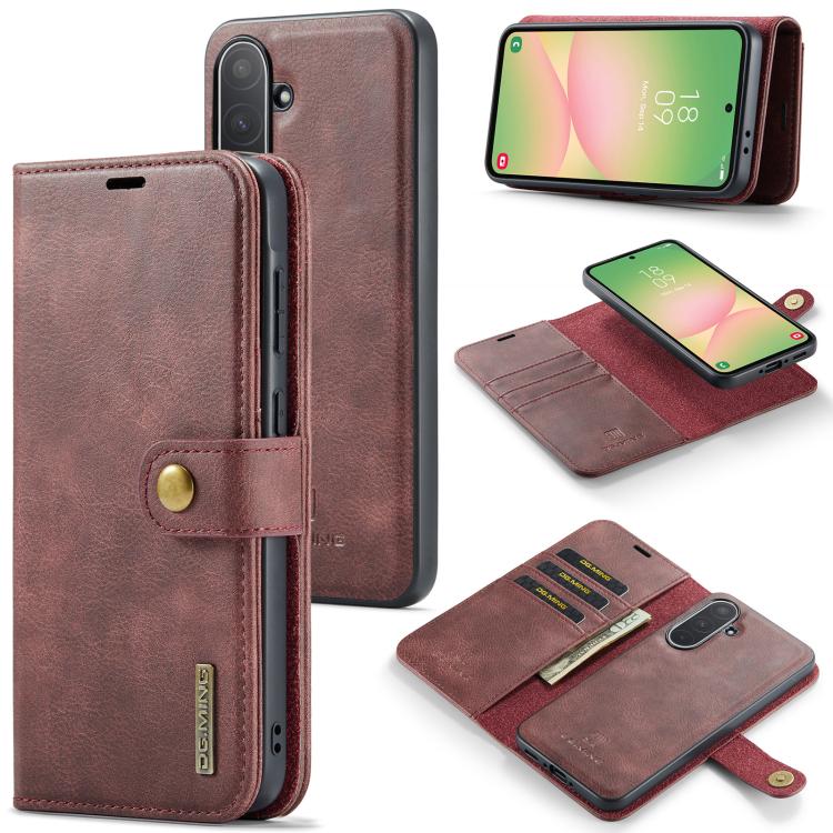 For Samsung Galaxy A56 5G DG.MING Crazy Horse Texture Detachable Magnetic Leather Case(Red) - Galaxy Phone Cases by DG.MING | Online Shopping UK | buy2fix