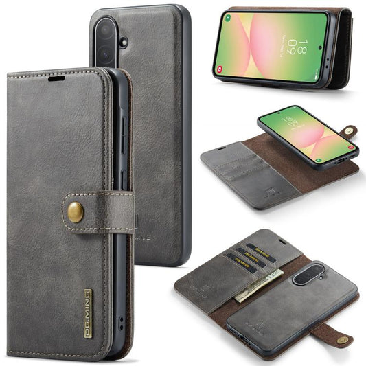 For Samsung Galaxy A56 5G DG.MING Crazy Horse Texture Detachable Magnetic Leather Case(Grey) - Galaxy Phone Cases by DG.MING | Online Shopping UK | buy2fix