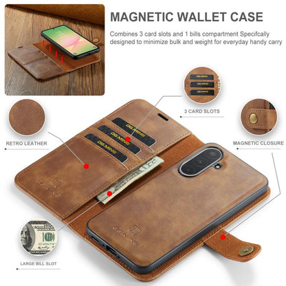 For Samsung Galaxy A56 5G DG.MING Crazy Horse Texture Detachable Magnetic Leather Case(Brown) - Galaxy Phone Cases by DG.MING | Online Shopping UK | buy2fix
