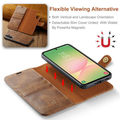 For Samsung Galaxy A56 5G DG.MING Crazy Horse Texture Detachable Magnetic Leather Case(Brown) - Galaxy Phone Cases by DG.MING | Online Shopping UK | buy2fix