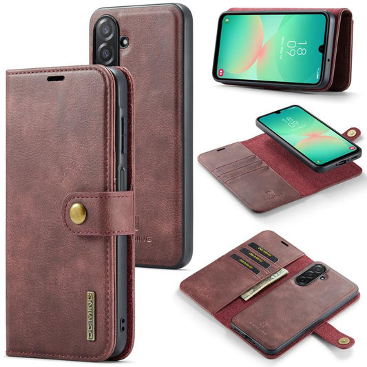 For Samsung Galaxy A26 5G DG.MING Crazy Horse Texture Detachable Magnetic Leather Case(Red) - Galaxy Phone Cases by DG.MING | Online Shopping UK | buy2fix