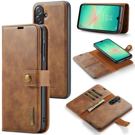 For Samsung Galaxy A26 5G DG.MING Crazy Horse Texture Detachable Magnetic Leather Case(Brown)