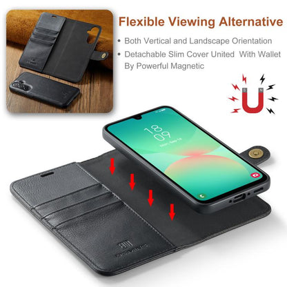For Samsung Galaxy A26 5G DG.MING Crazy Horse Texture Detachable Magnetic Leather Case(Black) - Galaxy Phone Cases by DG.MING | Online Shopping UK | buy2fix