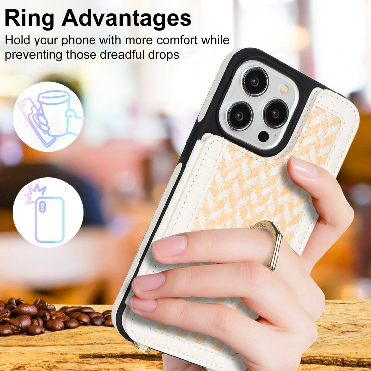 For iPhone 12 Pro Max Double Bckle Card Slot Full Coverage Phone Case with Cross-body Strap(White) - iPhone 12 Pro Max Cases by buy2fix | Online Shopping UK | buy2fix