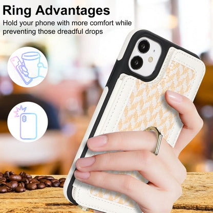For iPhone 11 Double Bckle Card Slot Full Coverage Phone Case with Cross-body Strap(White) - iPhone 11 Cases by buy2fix | Online Shopping UK | buy2fix