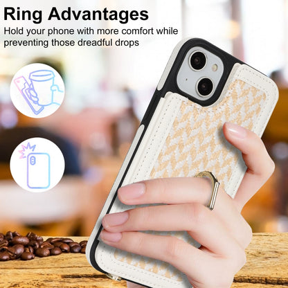 For iPhone 13 / 14 Double Bckle Card Slot Full Coverage Phone Case with Cross-body Strap(White) - iPhone 13 Cases by buy2fix | Online Shopping UK | buy2fix