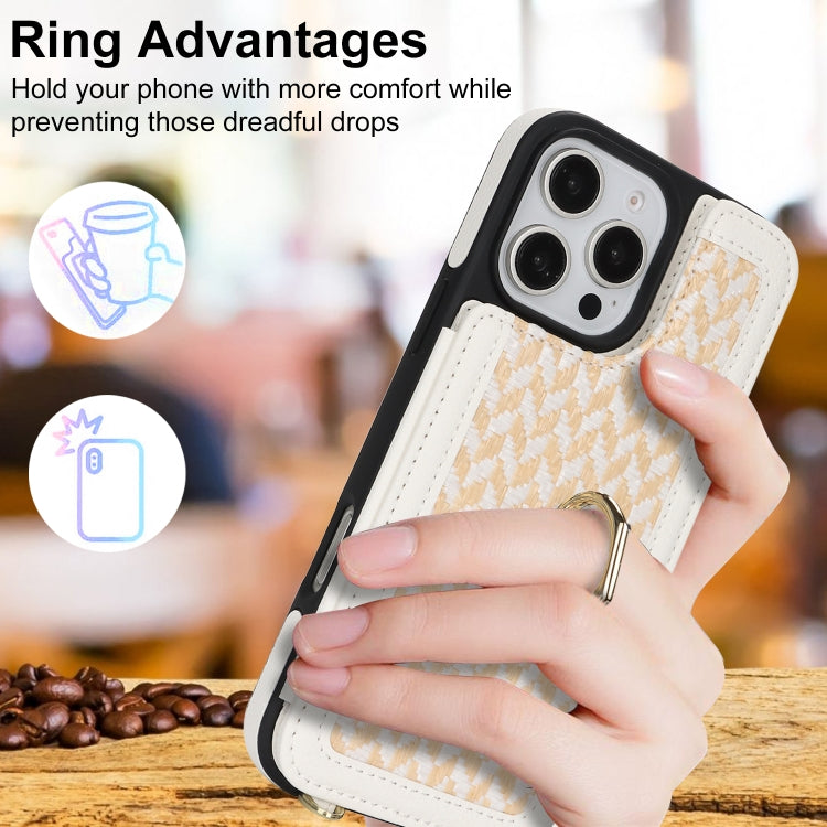 For iPhone 16 Pro Max Double Bckle Card Slot Full Coverage Phone Case with Cross-body Strap(White) - iPhone 16 Pro Max Cases by buy2fix | Online Shopping UK | buy2fix