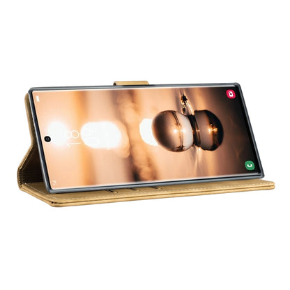 For Samsung Galaxy S25 Ultra 5G Pen Heart Cat Embossed Leather Phone Case(Apricot) by buy2fix