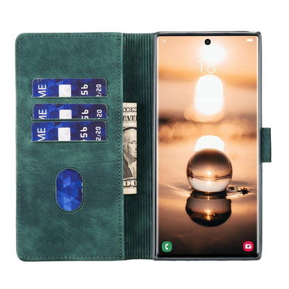 For Samsung Galaxy S25 Ultra 5G Pen Heart Cat Embossed Leather Phone Case(Green) by buy2fix