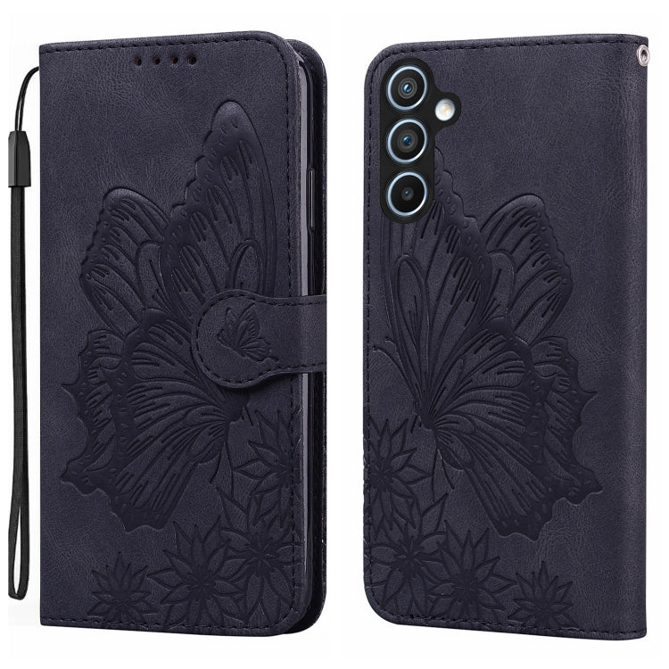 For Samsung Galaxy S25 5G Retro Skin Feel Butterflies Embossing Horizontal Flip Leather Phone Case(Black) by buy2fix