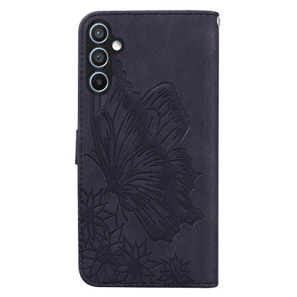 For Samsung Galaxy S25 5G Retro Skin Feel Butterflies Embossing Horizontal Flip Leather Phone Case(Black) by buy2fix
