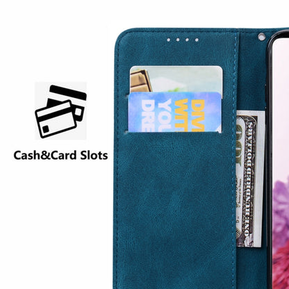 For Samsung Galaxy S25 5G Retro Skin Feel Butterflies Embossing Horizontal Flip Leather Phone Case(Blue) by buy2fix