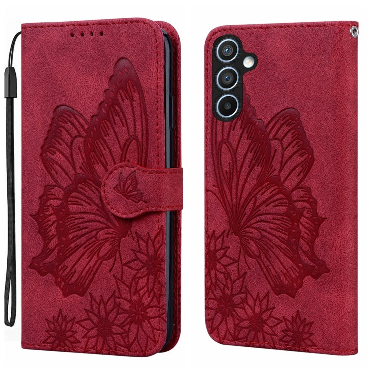For Samsung Galaxy S25 5G Retro Skin Feel Butterflies Embossing Horizontal Flip Leather Phone Case(Red) by buy2fix