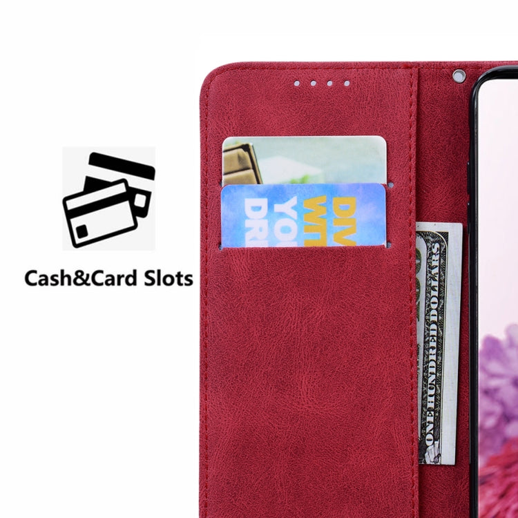 For Samsung Galaxy S25 5G Retro Skin Feel Butterflies Embossing Horizontal Flip Leather Phone Case(Red) by buy2fix