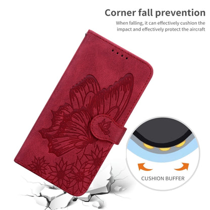 For Samsung Galaxy S25 5G Retro Skin Feel Butterflies Embossing Horizontal Flip Leather Phone Case(Red) by buy2fix