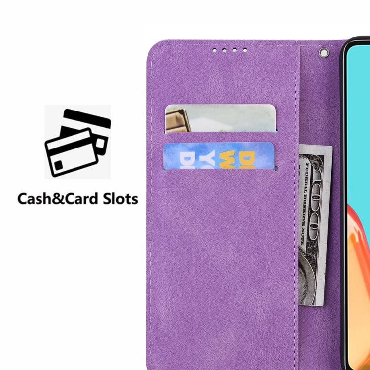 For Samsung Galaxy S25 5G Retro Skin Feel Butterflies Embossing Horizontal Flip Leather Phone Case(Purple) by buy2fix