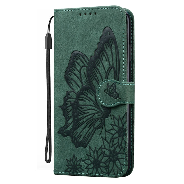 For Samsung Galaxy S25+ 5G Retro Skin Feel Butterflies Embossing Horizontal Flip Leather Phone Case(Green) - Galaxy S25+ 5G Cases by buy2fix | Online Shopping UK | buy2fix