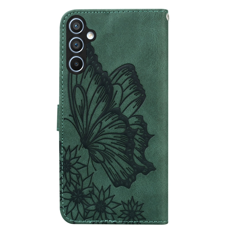 For Samsung Galaxy S25+ 5G Retro Skin Feel Butterflies Embossing Horizontal Flip Leather Phone Case(Green) - Galaxy S25+ 5G Cases by buy2fix | Online Shopping UK | buy2fix