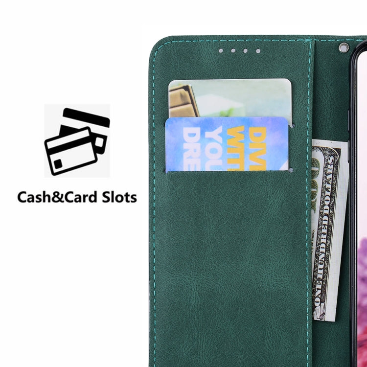 For Samsung Galaxy S25+ 5G Retro Skin Feel Butterflies Embossing Horizontal Flip Leather Phone Case(Green) - Galaxy S25+ 5G Cases by buy2fix | Online Shopping UK | buy2fix