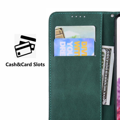 For Samsung Galaxy S25+ 5G Retro Skin Feel Butterflies Embossing Horizontal Flip Leather Phone Case(Green) - Galaxy S25+ 5G Cases by buy2fix | Online Shopping UK | buy2fix