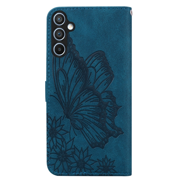 For Samsung Galaxy S25+ 5G Retro Skin Feel Butterflies Embossing Horizontal Flip Leather Phone Case(Blue) by buy2fix