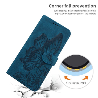 For Samsung Galaxy S25+ 5G Retro Skin Feel Butterflies Embossing Horizontal Flip Leather Phone Case(Blue) by buy2fix