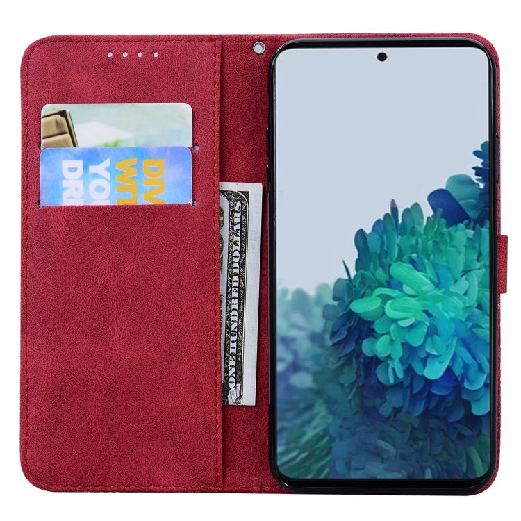 For Samsung Galaxy S25+ 5G Retro Skin Feel Butterflies Embossing Horizontal Flip Leather Phone Case(Red) - Galaxy S25+ 5G Cases by buy2fix | Online Shopping UK | buy2fix
