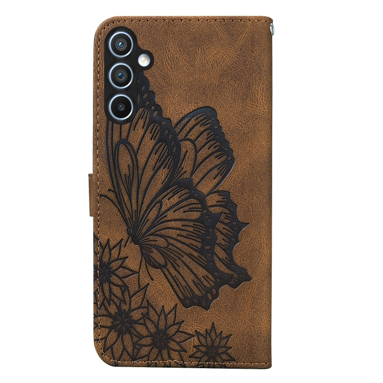 For Samsung Galaxy S25+ 5G Retro Skin Feel Butterflies Embossing Horizontal Flip Leather Phone Case(Brown) by buy2fix