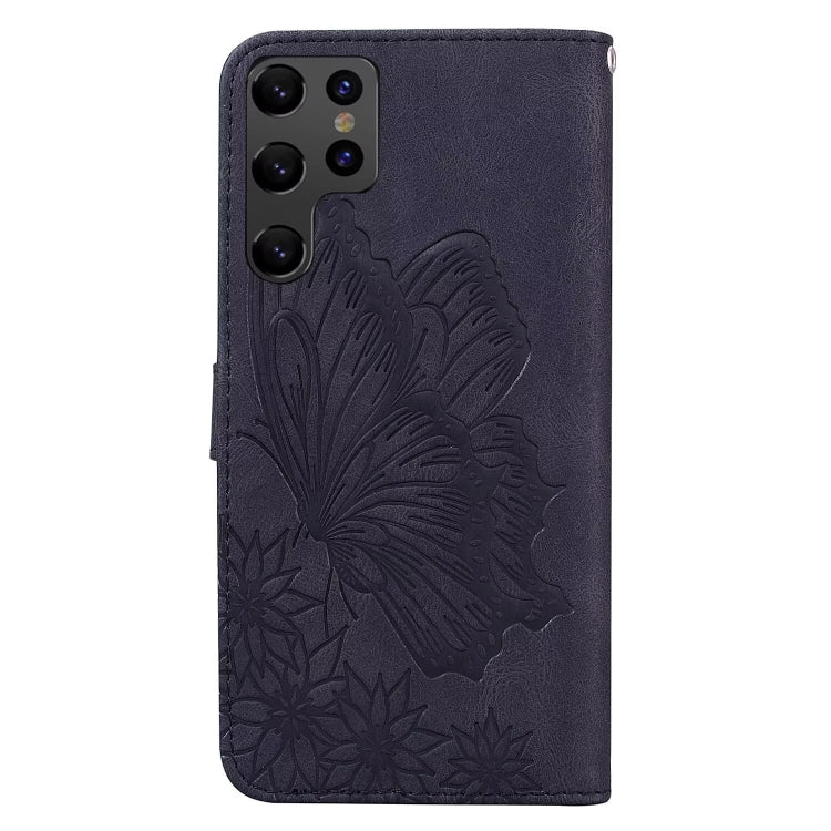 For Samsung Galaxy S25 Ultra 5G Retro Skin Feel Butterflies Embossing Horizontal Flip Leather Phone Case(Black) by buy2fix