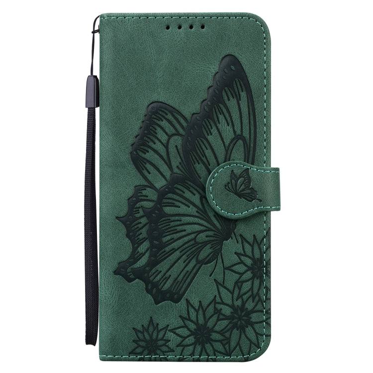 For Samsung Galaxy S25 Ultra 5G Retro Skin Feel Butterflies Embossing Horizontal Flip Leather Phone Case(Green) by buy2fix