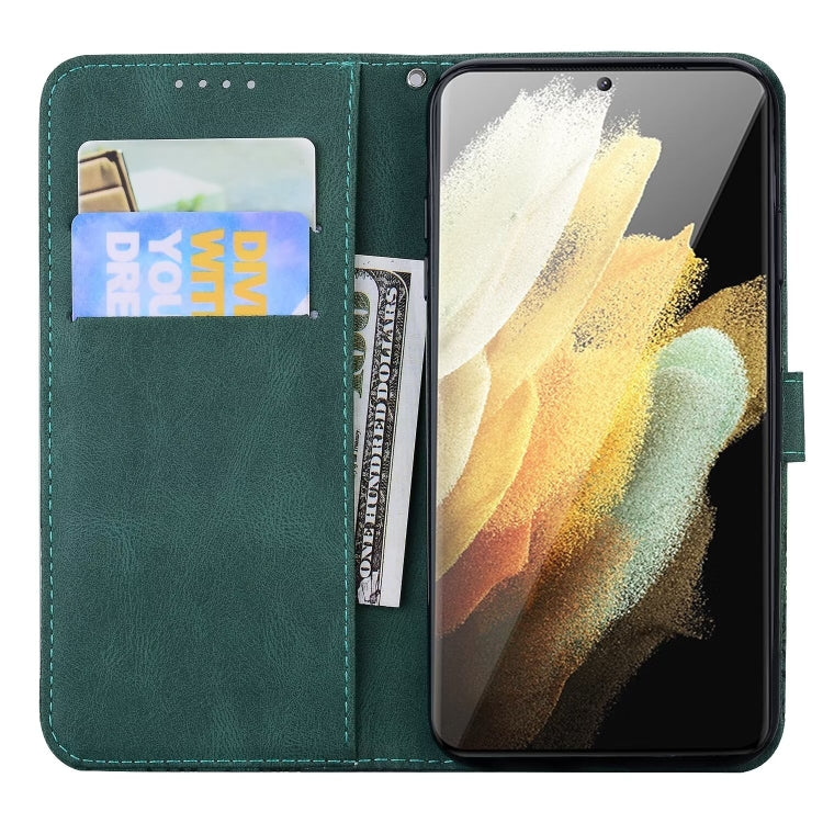 For Samsung Galaxy S25 Ultra 5G Retro Skin Feel Butterflies Embossing Horizontal Flip Leather Phone Case(Green) by buy2fix