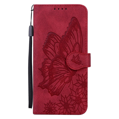 For Samsung Galaxy S25 Ultra 5G Retro Skin Feel Butterflies Embossing Horizontal Flip Leather Phone Case(Red) by buy2fix