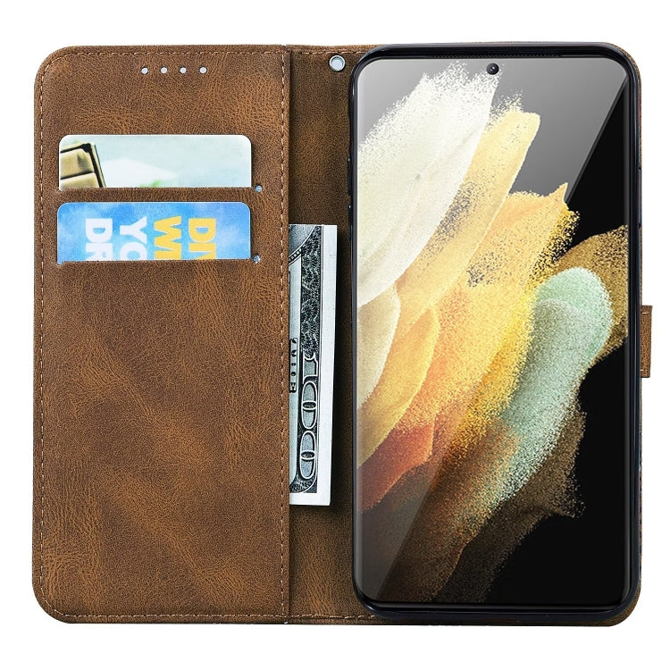 For Samsung Galaxy S25 Ultra 5G Retro Skin Feel Butterflies Embossing Horizontal Flip Leather Phone Case(Brown) by buy2fix