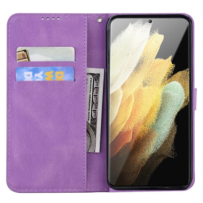 For Samsung Galaxy S25 Ultra 5G Retro Skin Feel Butterflies Embossing Horizontal Flip Leather Phone Case(Purple) by buy2fix