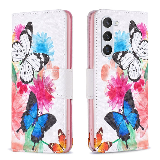 For Samsung Galaxy S25 5G Colored Drawing Pattern Leather Phone Case(Butterflies) by buy2fix