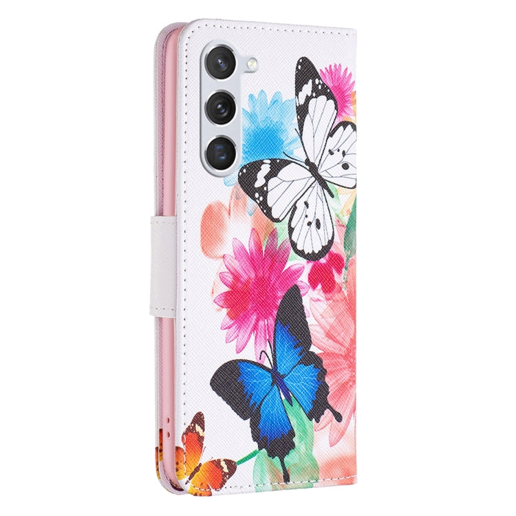 For Samsung Galaxy S25 5G Colored Drawing Pattern Leather Phone Case(Butterflies) by buy2fix