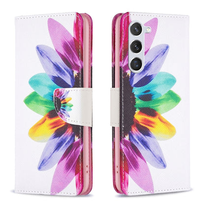 For Samsung Galaxy S25 5G Colored Drawing Pattern Leather Phone Case(Sun Flower) by buy2fix