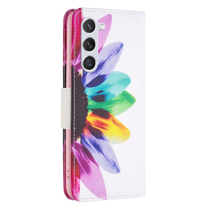 For Samsung Galaxy S25 5G Colored Drawing Pattern Leather Phone Case(Sun Flower) by buy2fix