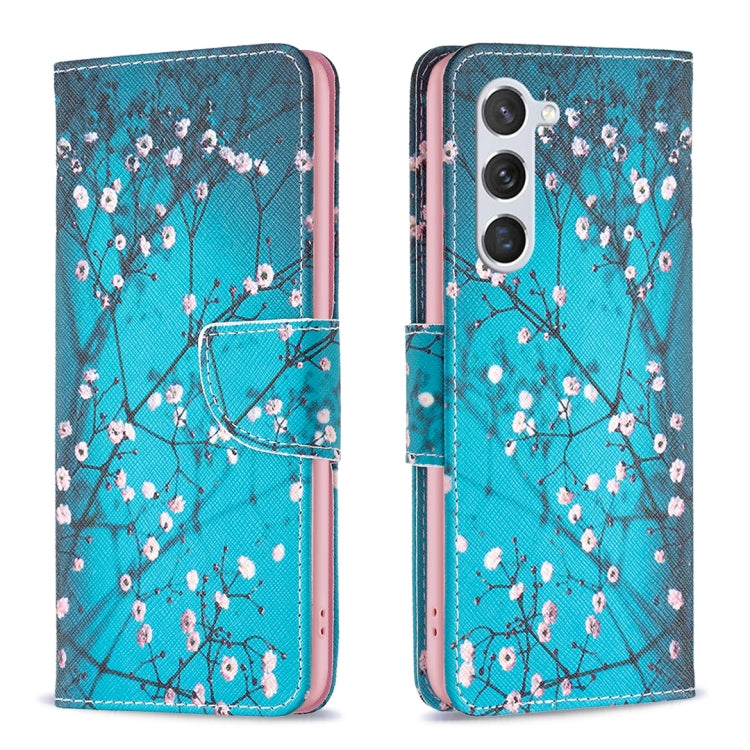 For Samsung Galaxy S25 5G Colored Drawing Pattern Leather Phone Case(Plum Blossom) by buy2fix