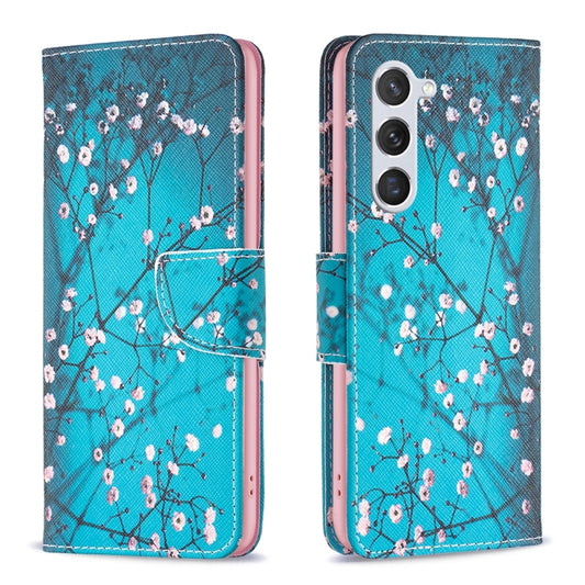 For Samsung Galaxy S25 5G Colored Drawing Pattern Leather Phone Case(Plum Blossom) by buy2fix