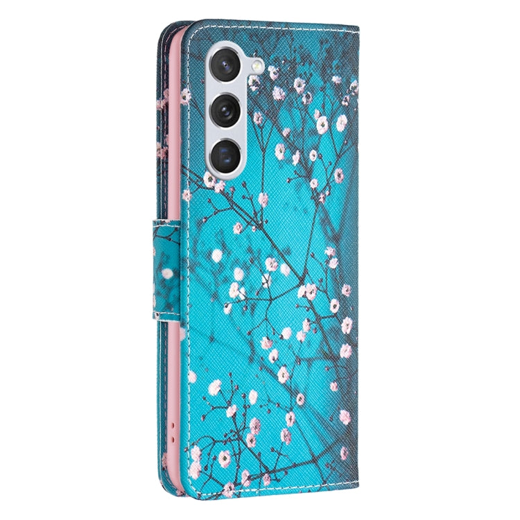 For Samsung Galaxy S25 5G Colored Drawing Pattern Leather Phone Case(Plum Blossom) by buy2fix