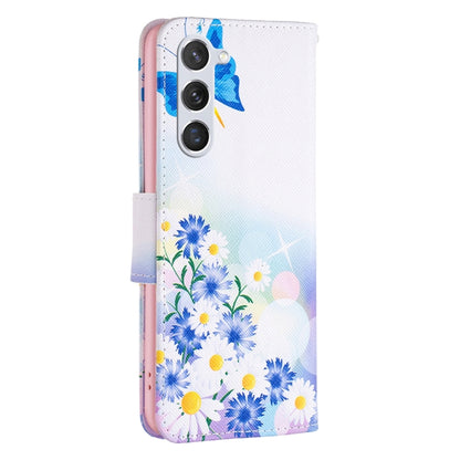 For Samsung Galaxy S25 5G Colored Drawing Pattern Leather Phone Case(Butterfly Love) by buy2fix