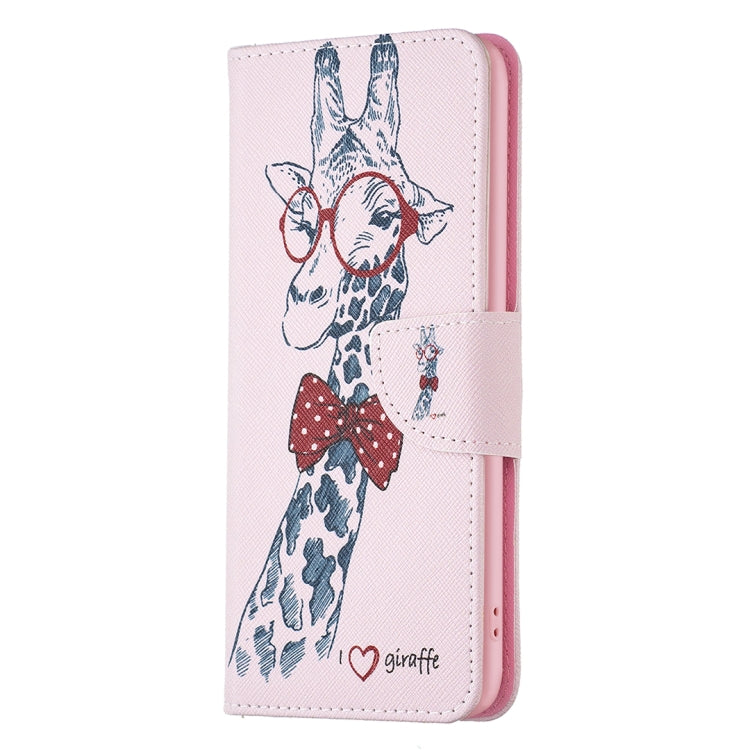 For Samsung Galaxy S25+ 5G Colored Drawing Pattern Leather Phone Case(Giraffe) by buy2fix